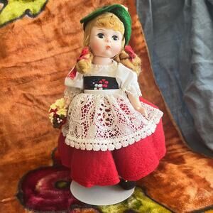 Vintage 80s Madame Alexander Switzerland 594 Doll 8 Inch with Stand Swiss